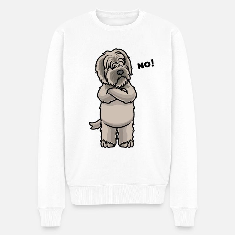 Sturer katalanischer Schäferhund Hund - Männer Premium Bio Pullover - Weiß