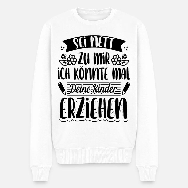 Erzieherin - Männer Premium Bio Pullover - Weiß