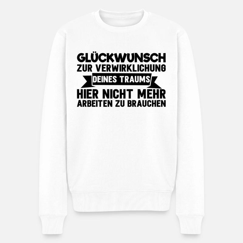 Abschiedsgeschenk Kollegen Jobwechsel - Männer Premium Bio Pullover - Weiß