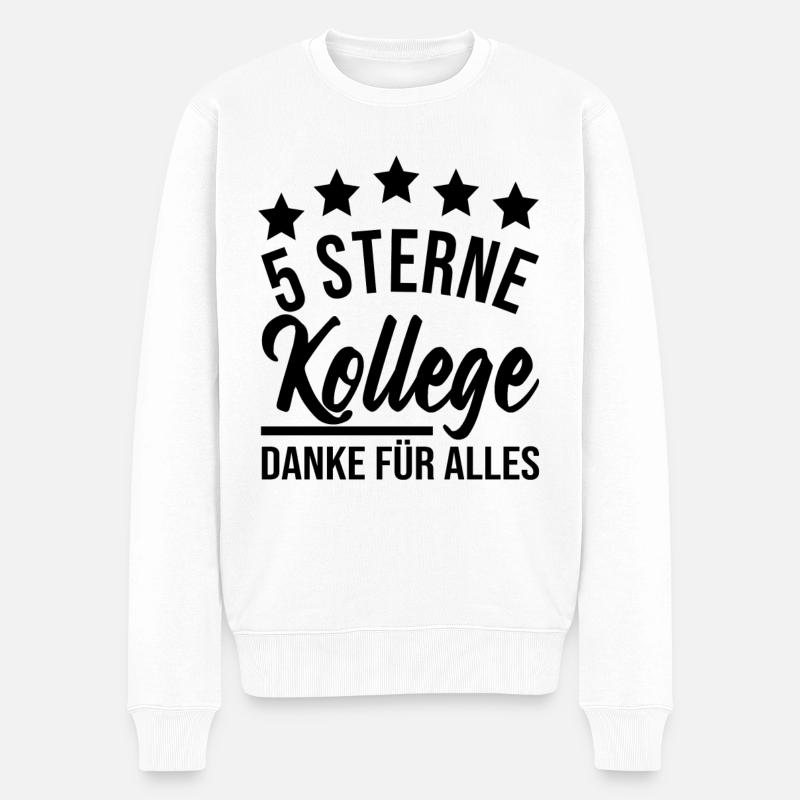 Abschiedsgeschenk Kollegen Jobwechsel - Männer Premium Bio Pullover - Weiß