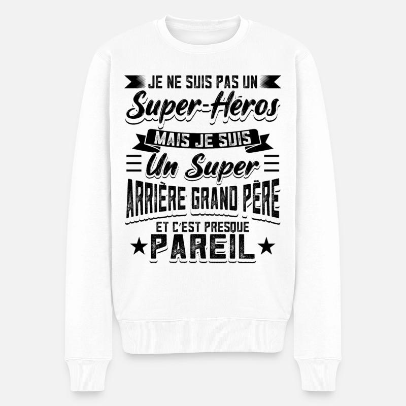 Arrière-grand-père Humour - Pull Premium bio Homme - blanc