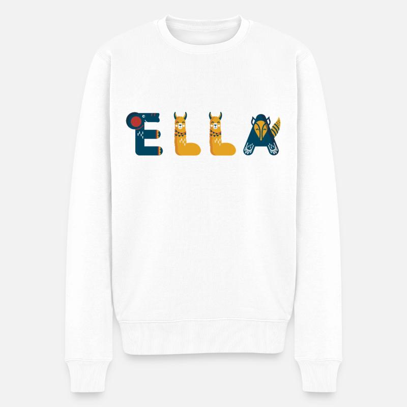 Ella - Männer Premium Bio Pullover - Weiß