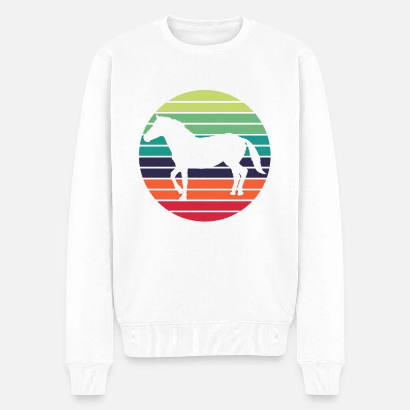 Cheval Cheval Équestre Equitation - Pull Premium bio Homme - blanc