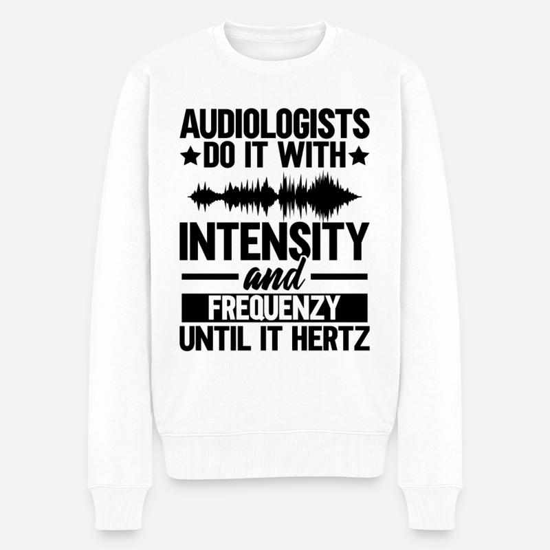 Hörakustiker Audiologe Hörgerät Akustiker - Männer Premium Bio Pullover - Weiß