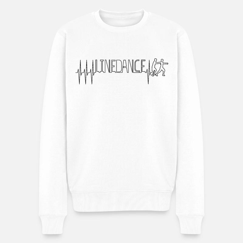 Linedance Line Dance Herzschlag - Männer Premium Bio Pullover - Weiß