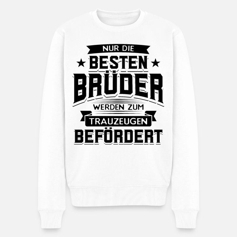 Trauzeuge Hochzeit - Männer Premium Bio Pullover - Weiß