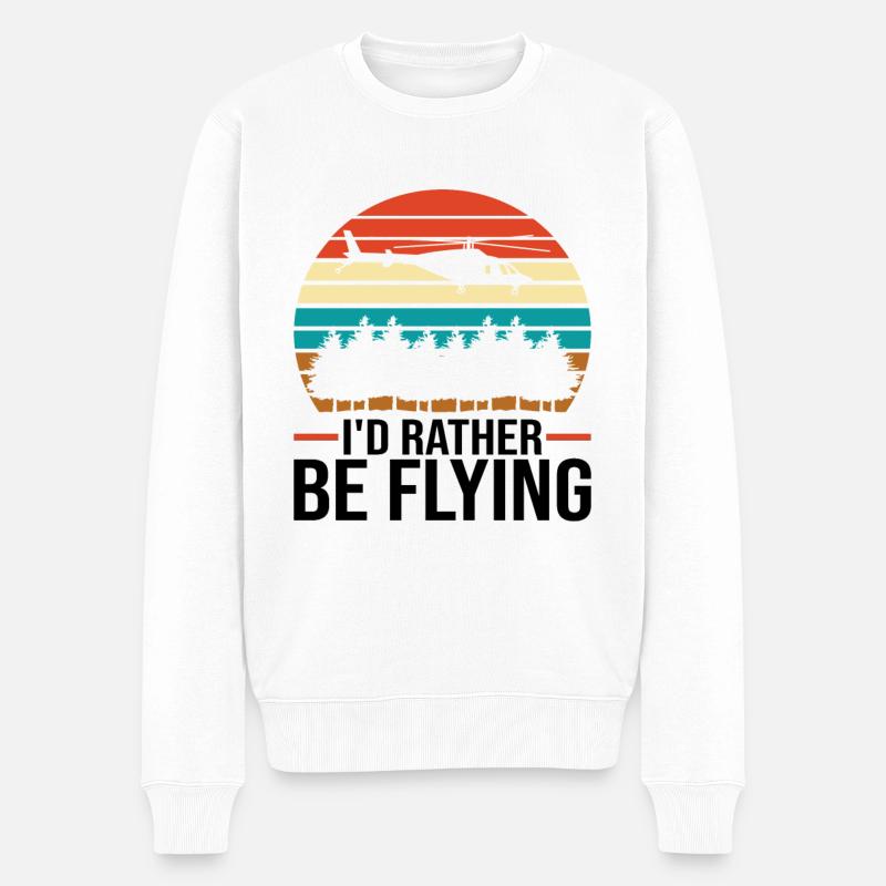Hélicoptère pilote hélicoptère - Pull Premium bio Homme - blanc