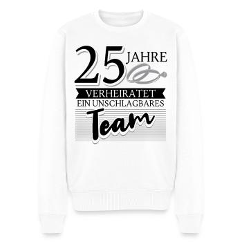 Silberhochzeit 25 Jahre Verheiratet Hochzeitstag - Männer Premium Bio Pullover - Weiß - Vorne - Thijin (182cm)