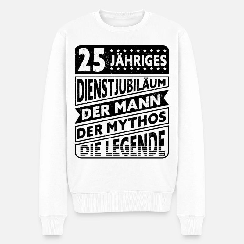 25 Jähriges Dienstjubiläum Firmenjubiläum - Männer Premium Bio Pullover - Weiß