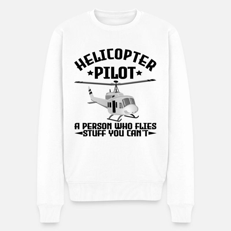 Hélicoptère pilote hélico hélicoptère - Pull Premium bio Homme - blanc
