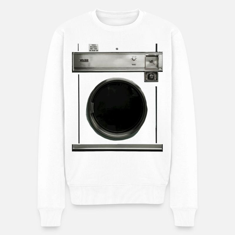 Rétro machine à laver costume carnaval Halloween blague - Pull Premium bio Homme - blanc