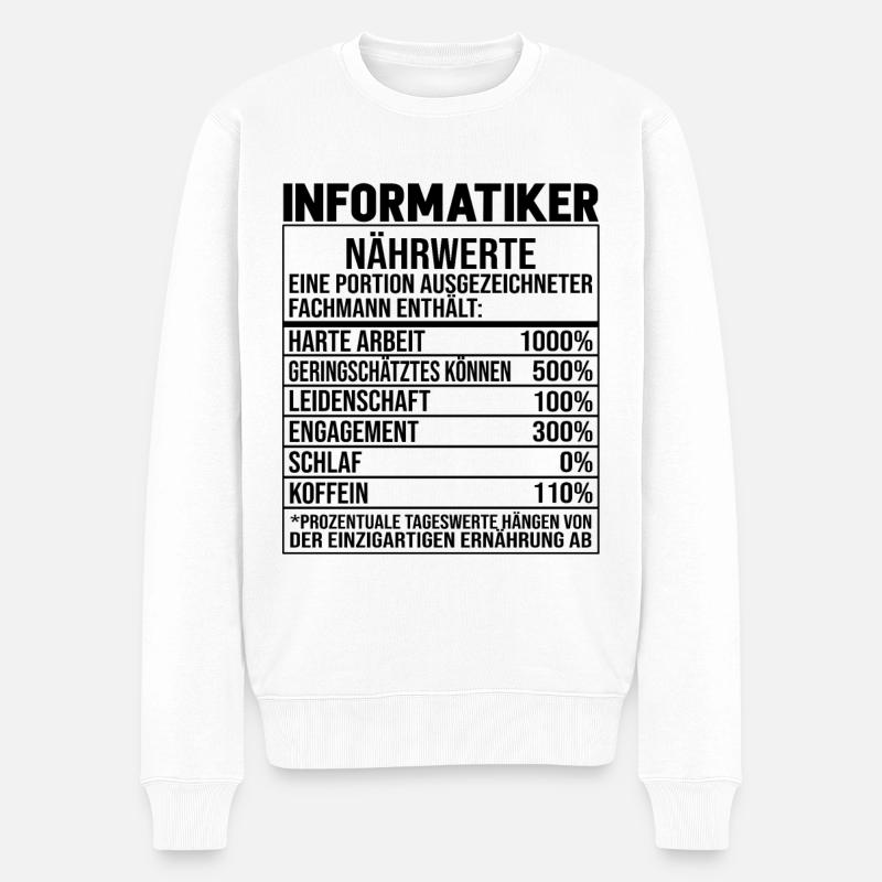 Programmierer Informatiker Informatik - Männer Premium Bio Pullover - Weiß