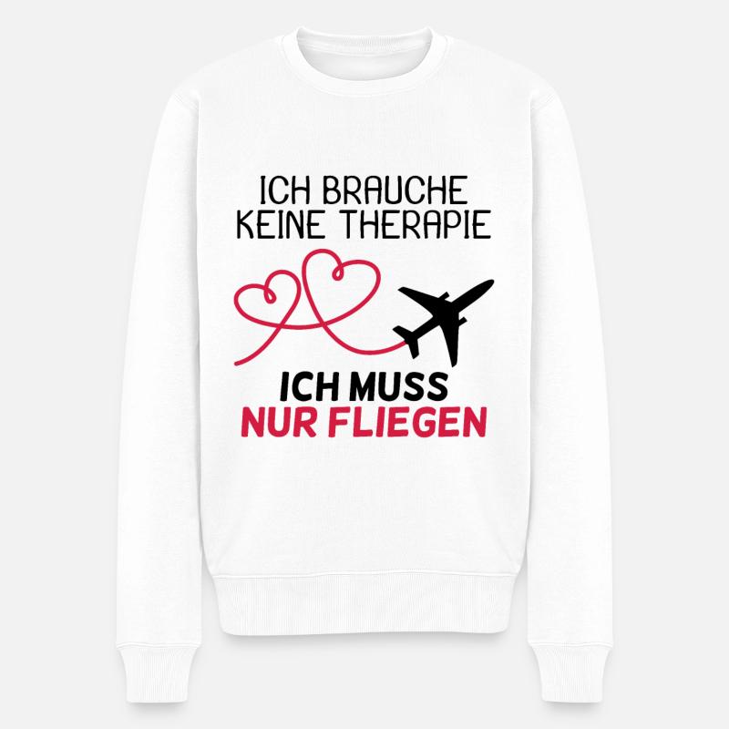 Flugzeug - Männer Premium Bio Pullover - Weiß