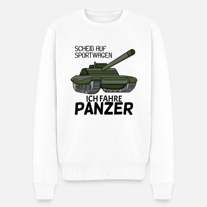Panzer Militär Geschenk - Männer Premium Bio Pullover - Weiß