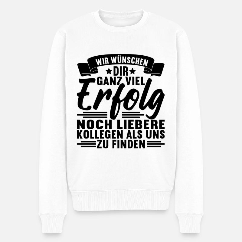 Abschiedsgeschenk Kollegen Jobwechsel - Männer Premium Bio Pullover - Weiß