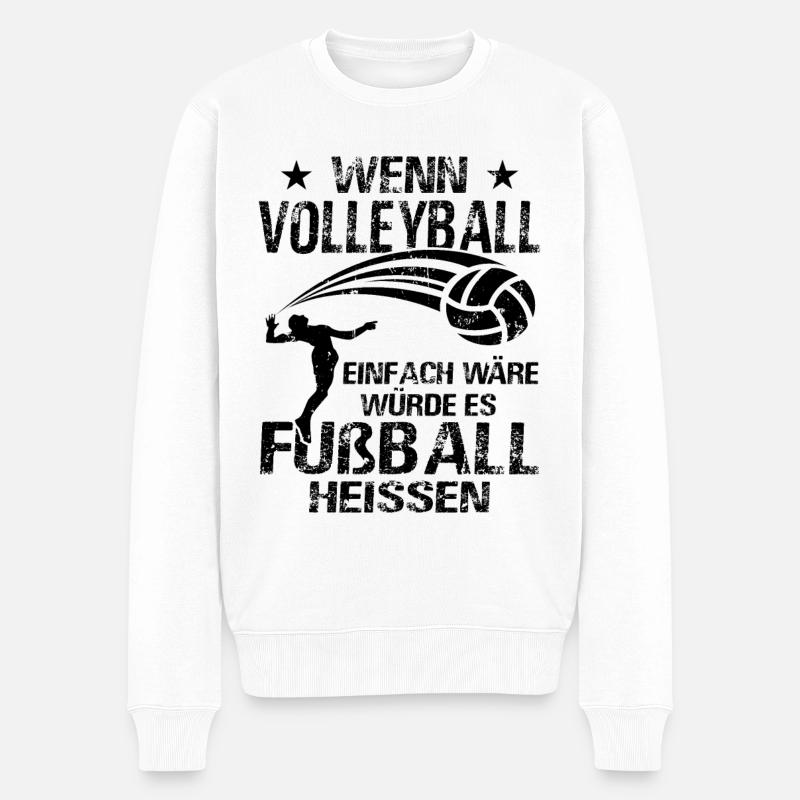 Volleyball Volleyballer - Beachvolleyball - Männer Premium Bio Pullover - Weiß