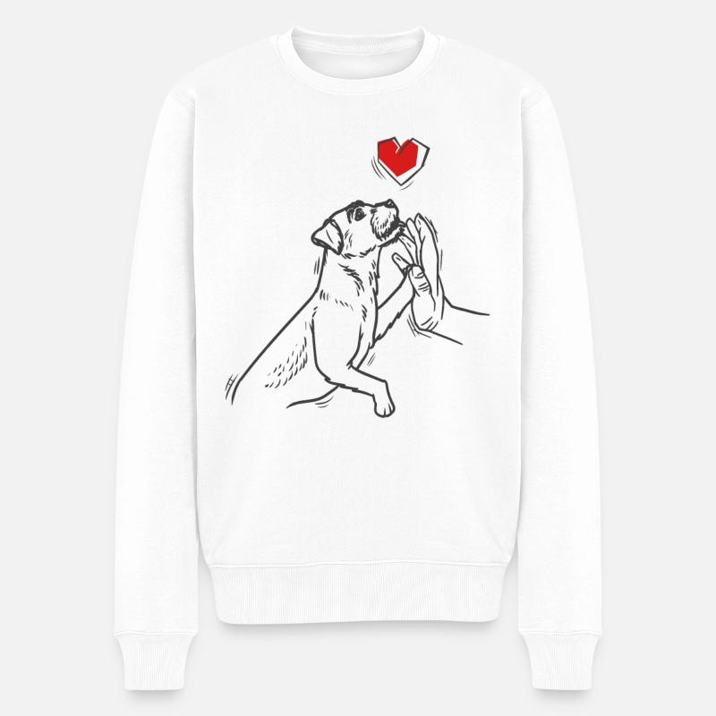 Border Terrier chien - Pull Premium bio Homme - blanc