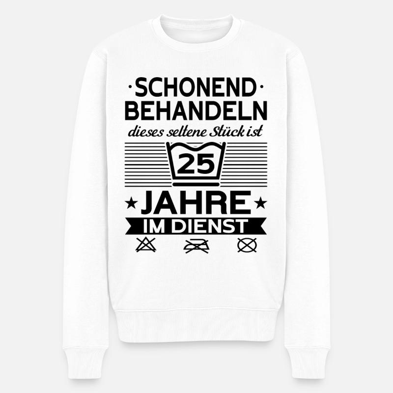 25 Jähriges Dienstjubiläum Firmenjubiläum - Männer Premium Bio Pullover - Weiß