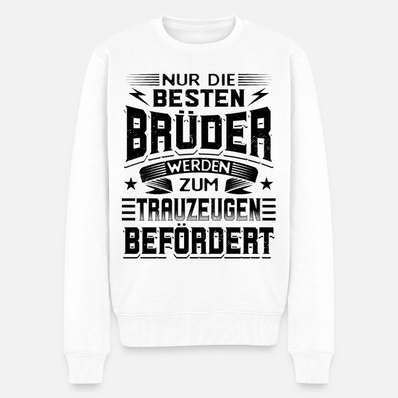 Trauzeuge Hochzeit - Männer Premium Bio Pullover - Weiß
