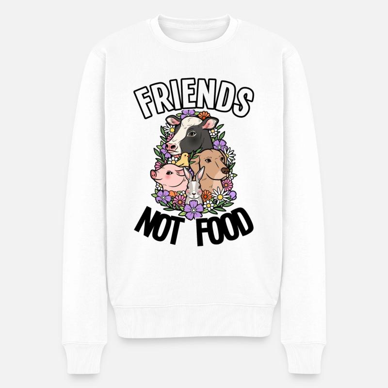 Vegan Vegetarier Tierschutz Veganer - Männer Premium Bio Pullover - Weiß