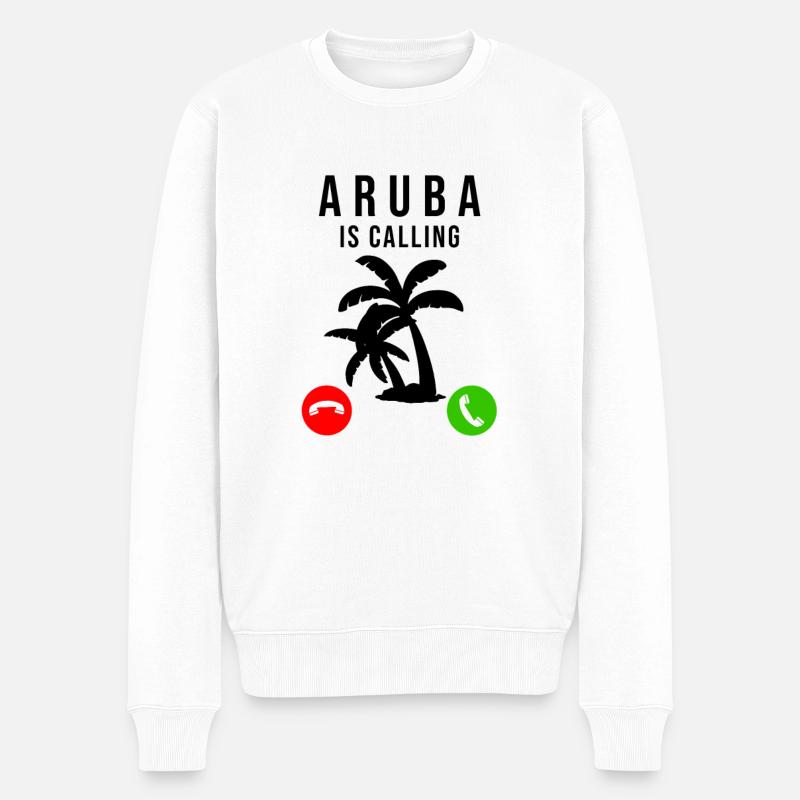 Aruba - Männer Premium Bio Pullover - Weiß