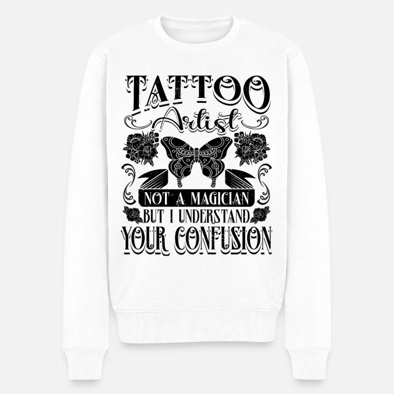 Tätowierer Tätowiererin Tattoos - Männer Premium Bio Pullover - Weiß