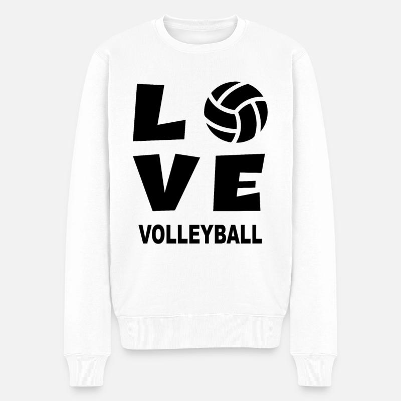 LOVE Volleyball - Volleyball de plage - Pull Premium bio Homme - blanc