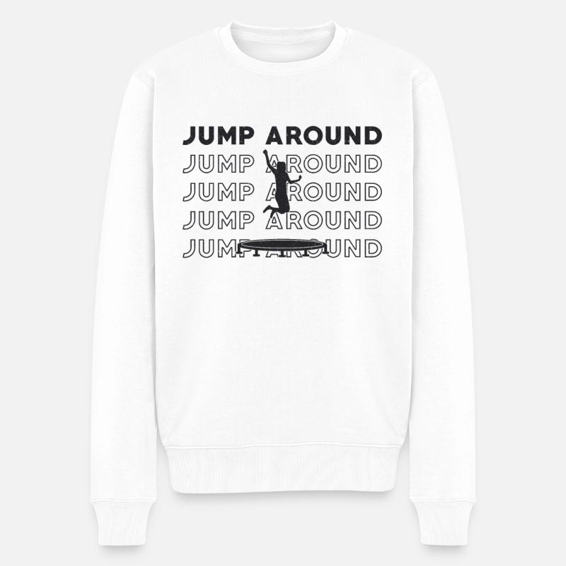 Trampolinspringer Jump Around Trampolin Sport - Männer Premium Bio Pullover - Weiß