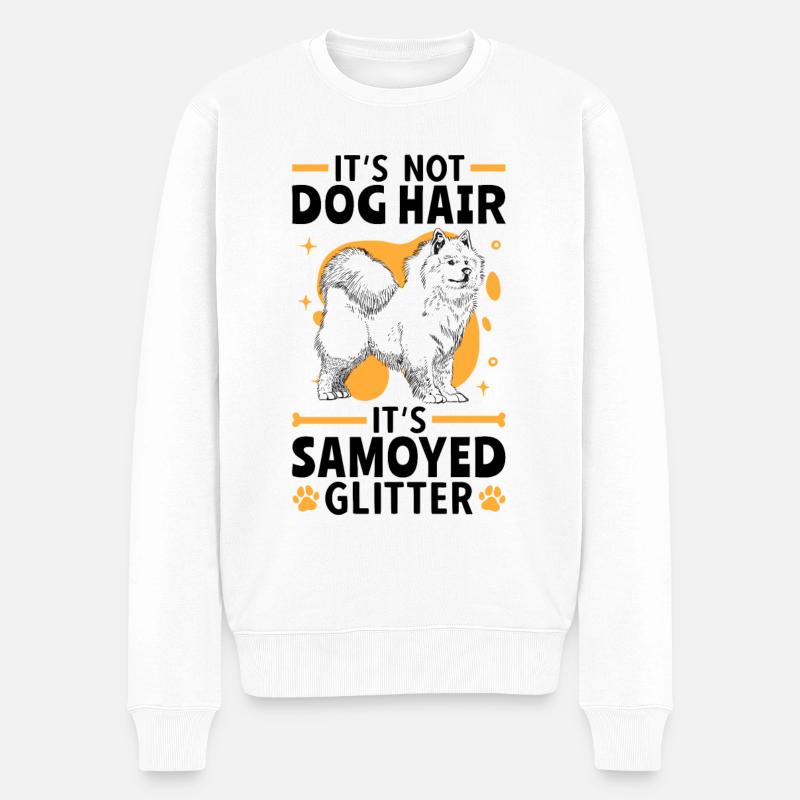Samojede Glitzer Schlittenhund Samojeden - Männer Premium Bio Pullover - Weiß