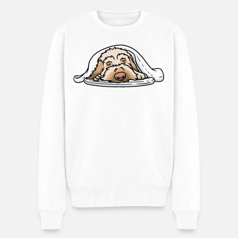 Spinone Italiano Offizielles Pyjama Schlafshirt - Männer Premium Bio Pullover - Weiß