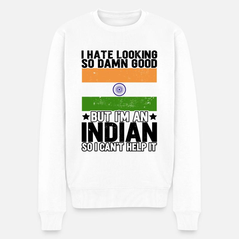 Indische Herkunft Inder - Männer Premium Bio Pullover - Weiß