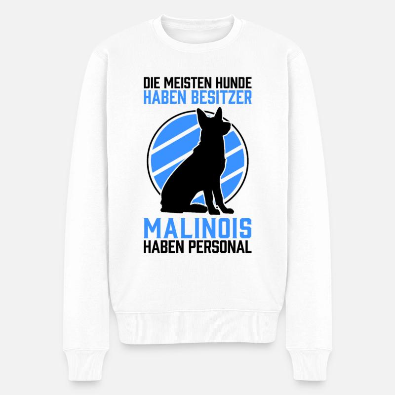 Malinois haben Personal Belgischer Schäferhund - Männer Premium Bio Pullover - Weiß