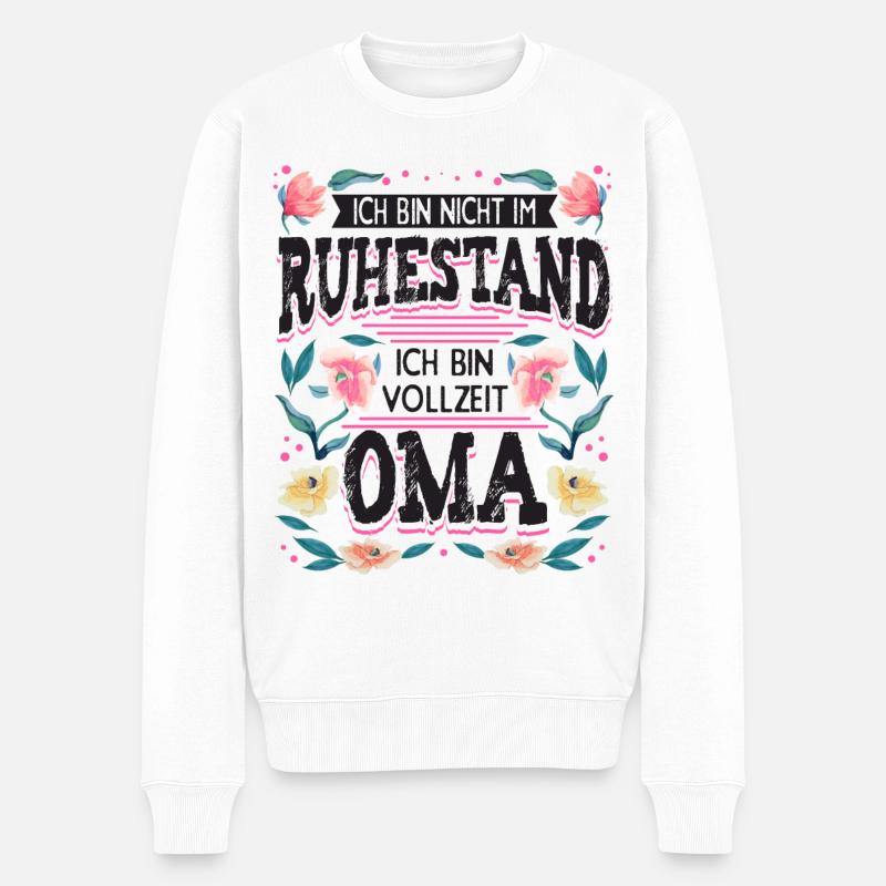 Oma Großmutter Oma Rente Pensionierung - Männer Premium Bio Pullover - Weiß