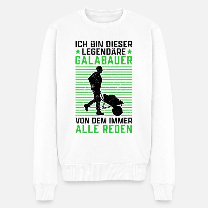 Ich bin dieser legendäre Galabauer Galabau - Männer Premium Bio Pullover - Weiß