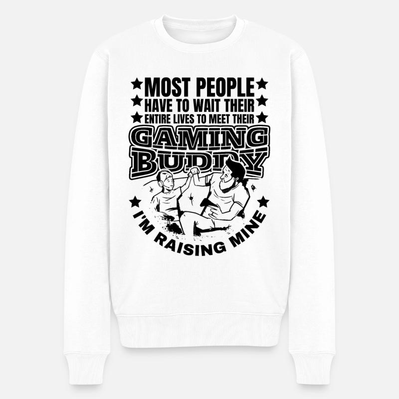 Gaming Dad Zocker Outfit für Väter und Papas - Männer Premium Bio Pullover - Weiß