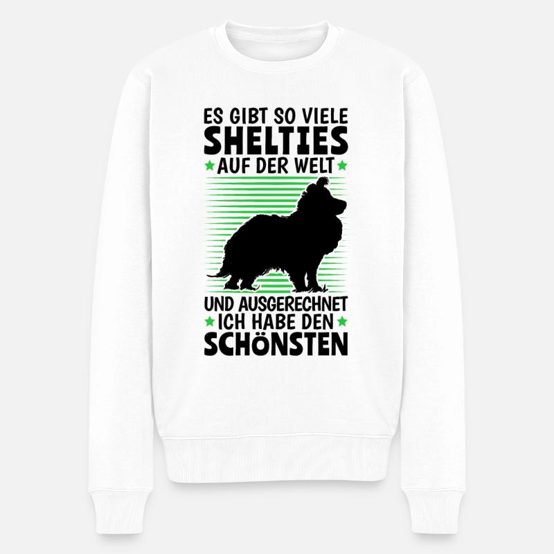 Habe den Besten Sheltie Shetland Sheepdog - Männer Premium Bio Pullover - Weiß
