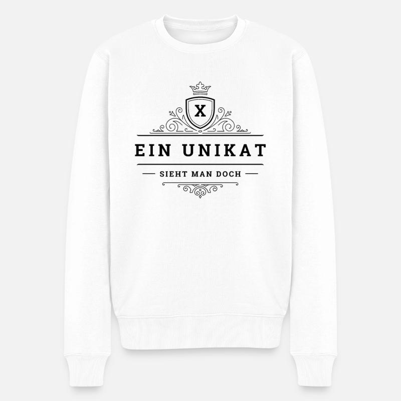 Ein Unikat Ein Einzelstück Anfangsbuchstabe X Name - Männer Premium Bio Pullover - Weiß