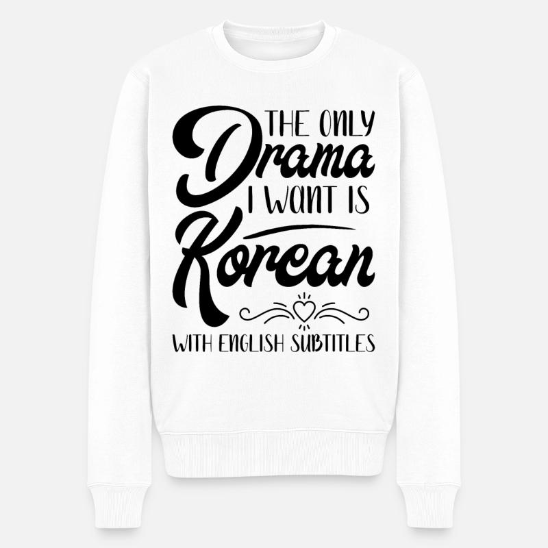 K-Drama Kdrama Korea Südkorea Hallyu K-Drama - Männer Premium Bio Pullover - Weiß