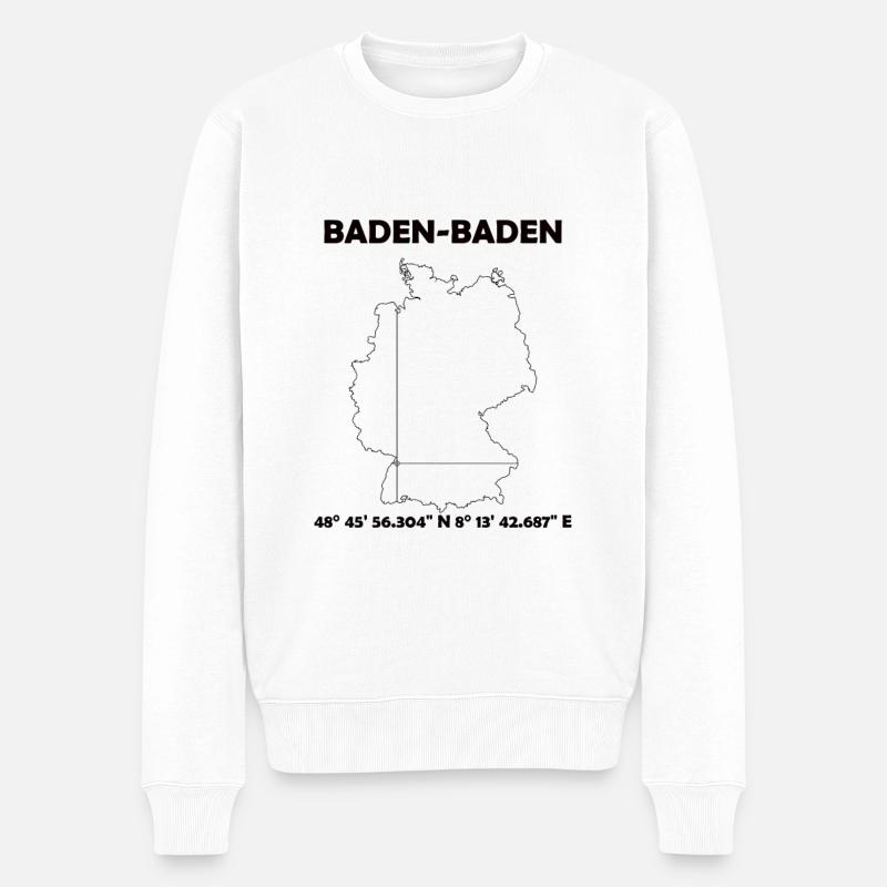 Ville de Baden-Baden - Pull Premium bio Homme - blanc