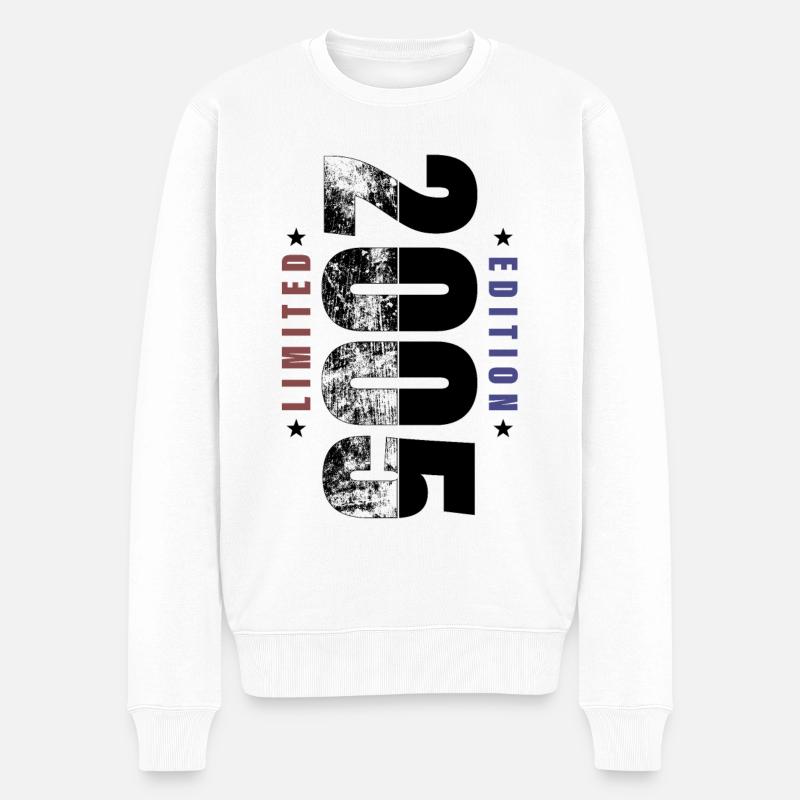 Grunge Birthday Limited Edition 2005 Geboren im Ja - Männer Premium Bio Pullover - Weiß