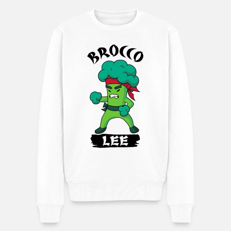 Brocco Lee Broccoli Meme - Pull Premium bio Homme - blanc