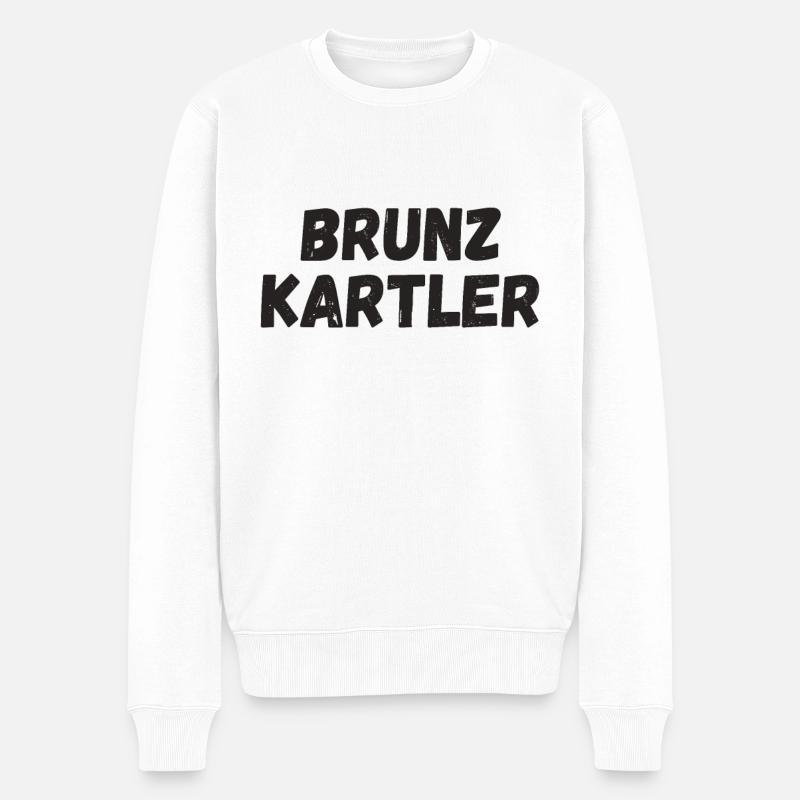 Brunzkartler Kartenspiel Schafkopf Bierkopf Watten - Männer Premium Bio Pullover - Weiß