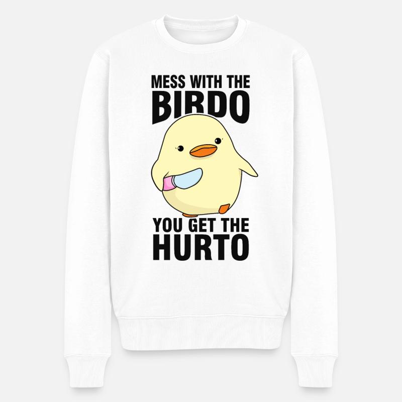 Mèmes d’oiseaux - Pull Premium bio Homme - blanc