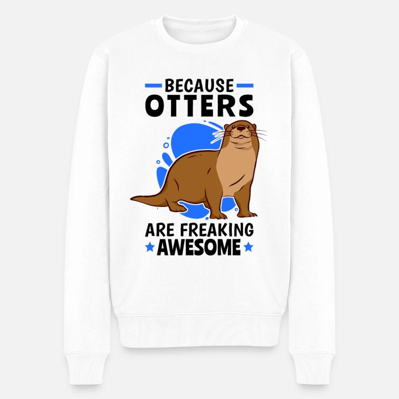 Otter sind fantastisch Fischotter Seeotter - Männer Premium Bio Pullover - Weiß