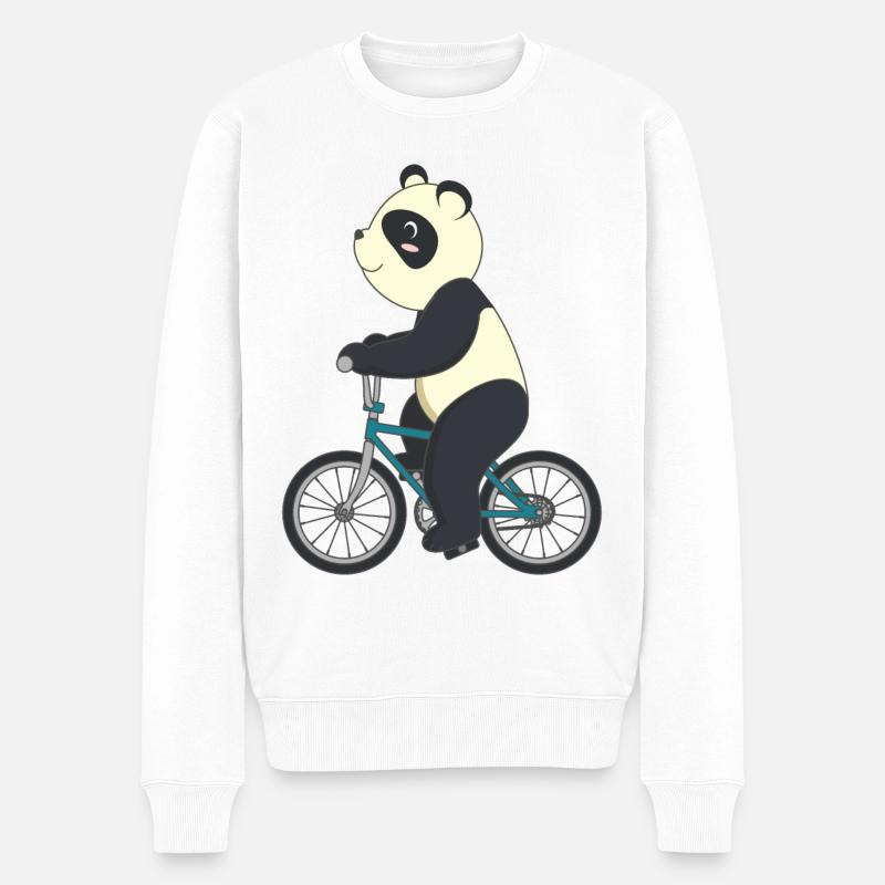 Cyclisme Panda - Pull Premium bio Homme - blanc