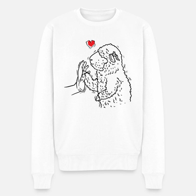 Walliser Schwarznasenschaf Schaf - Männer Premium Bio Pullover - Weiß