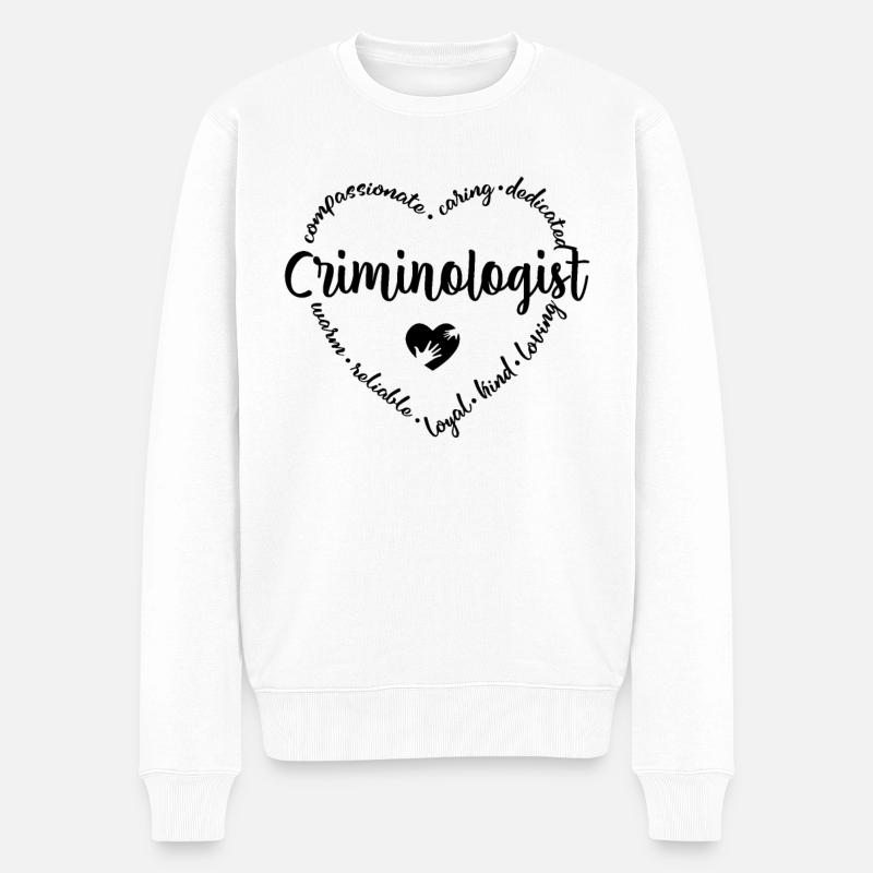 Criminologue - Pull Premium bio Homme - blanc