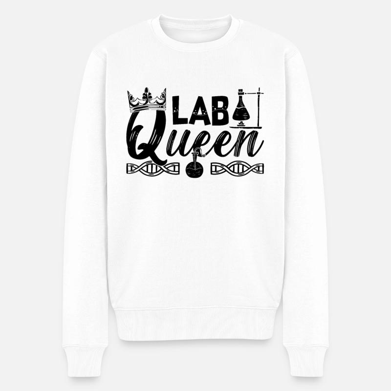 Lab Queen Labortechniker Chemie Geschenkidee - Männer Premium Bio Pullover - Weiß