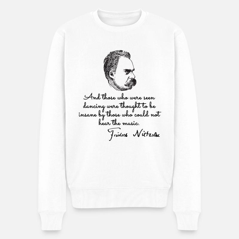 Quotes about nietzsche - Männer Premium Bio Pullover - Weiß