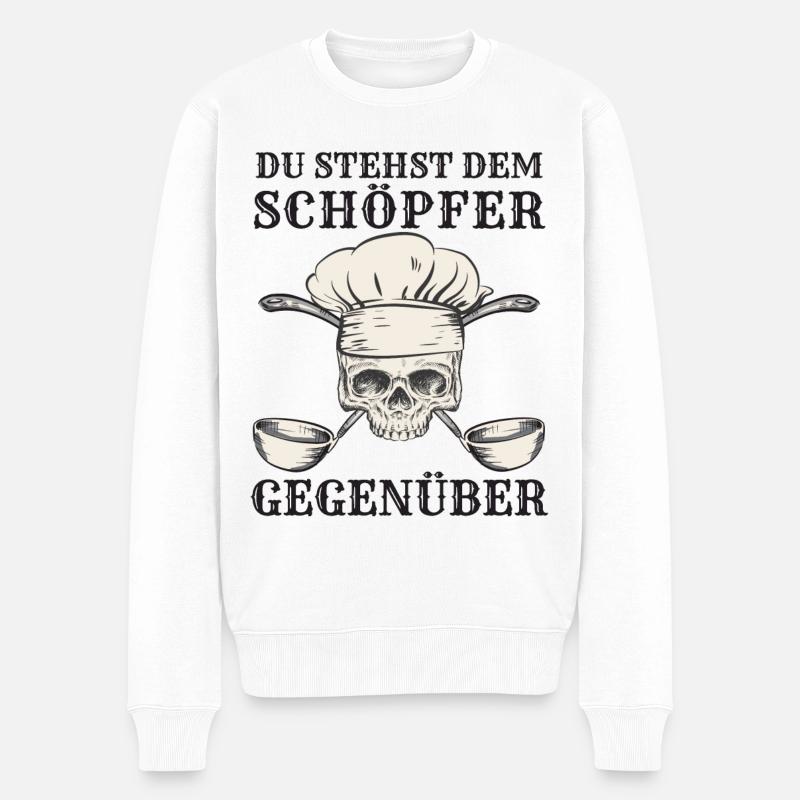 Koch Kochen Köche Gastronomie - Männer Premium Bio Pullover - Weiß